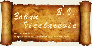 Boban Vicelarević vizit kartica